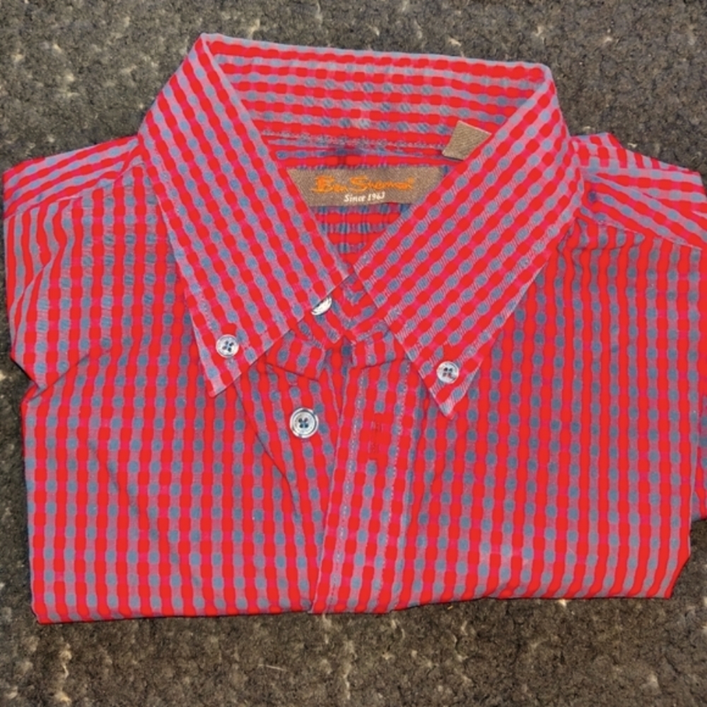 Ben Sherman Short Sleeve Button Down Gingham Shirt